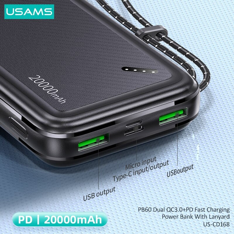 batterie externe USAMS écran LED Mamba Store Tunisie