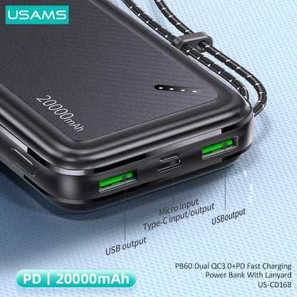 batterie externe USAMS écran LED Mamba Store Tunisie
