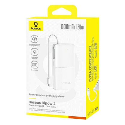 Baseus Bipow 2 – Power Bank 10 000 mAh avec Câble Intégré