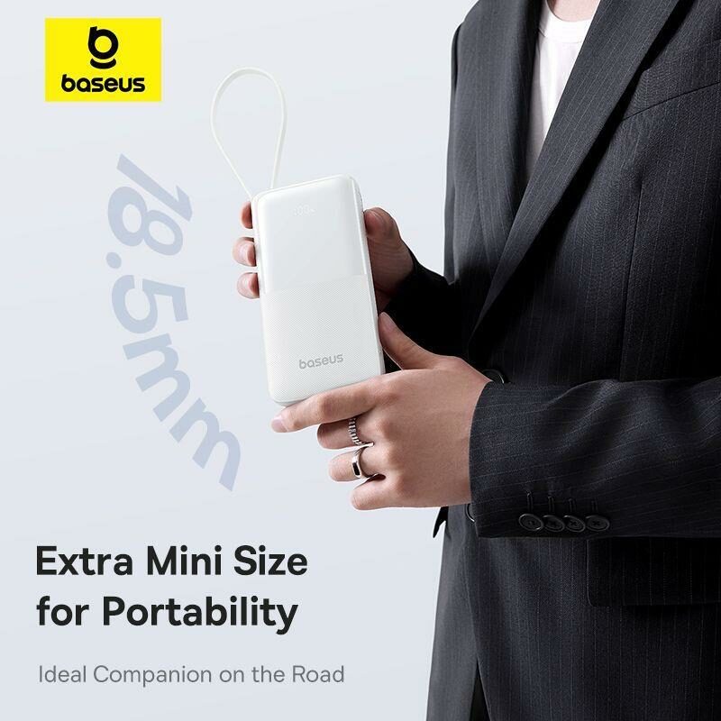 Baseus Bipow 2 – Power Bank 10 000 mAh avec Câble Intégré