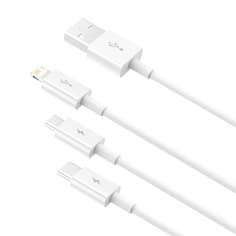 câble universel Baseus 3 connecteurs iPhone Android Tunisie