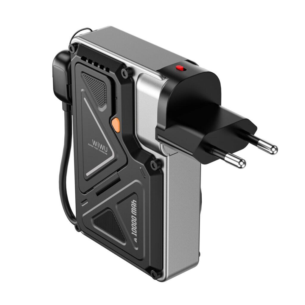 Batterie Externe 4-en-1 WiWU Knight Series 10000mAh (35W) – Chargeur Secteur, MagSafe Sans Fil et Support Intégré