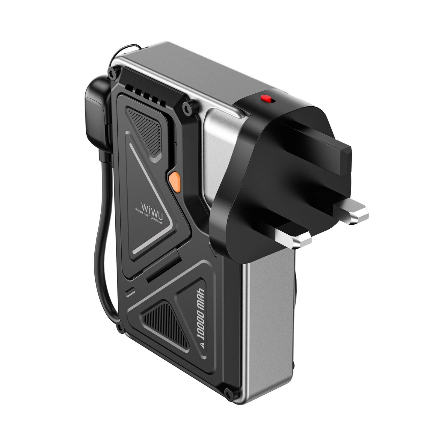 Batterie Externe 4-en-1 WiWU Knight Series 10000mAh (35W) – Chargeur Secteur, MagSafe Sans Fil et Support Intégré