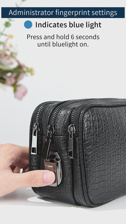 WIWU Master Pouch en Cuir avec Empreinte Digitale