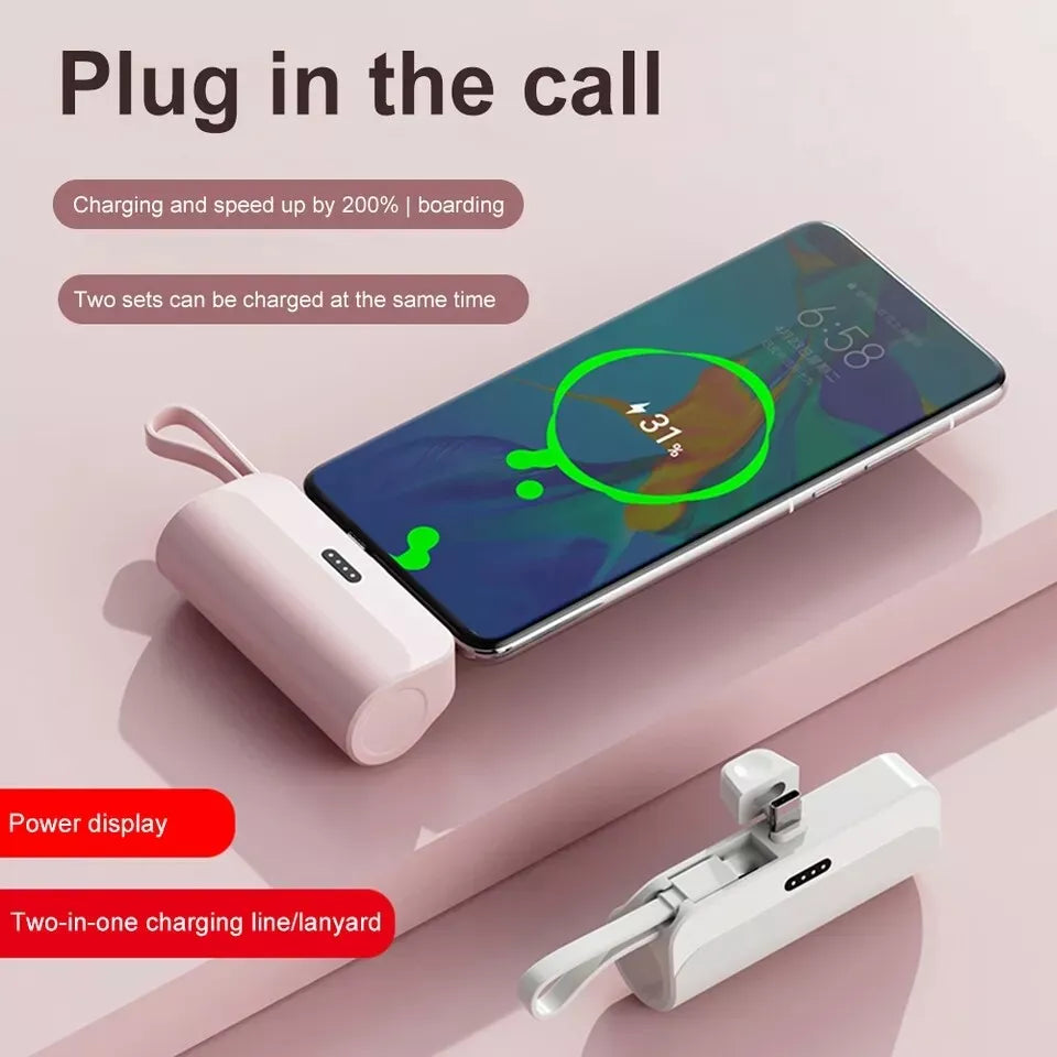 Power Bank Hoco Type-C 5000mAh – Câble Lightning Intégré