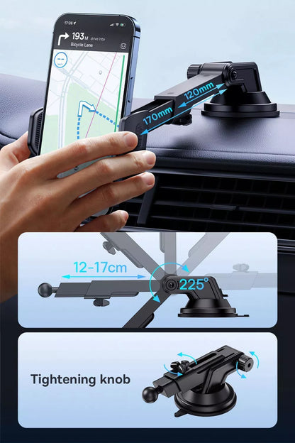 Support Téléphone Voiture 360° pour Tableau de Bord et Pare-Brise