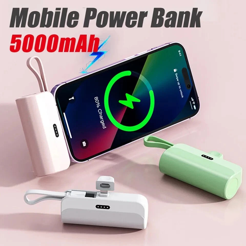 Mini power bank rose 5000mAh design élégant et pratique