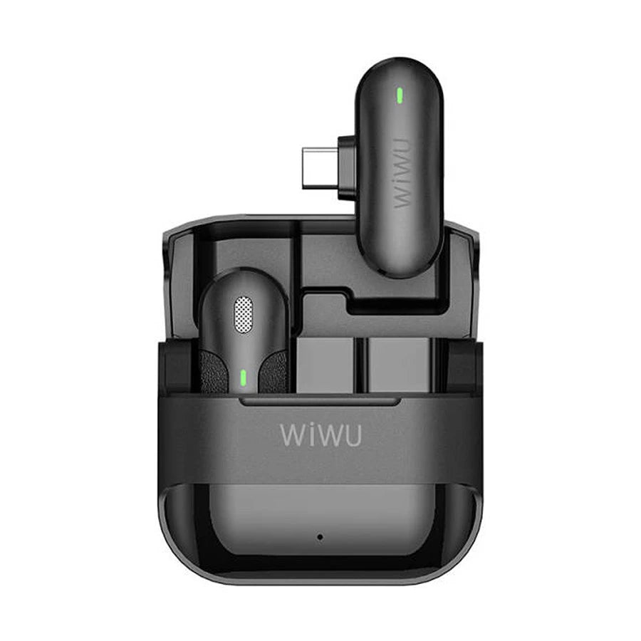 micro sans fil WiWU noir USB-C avec boîtier de charge – Mamba Store Tunisie