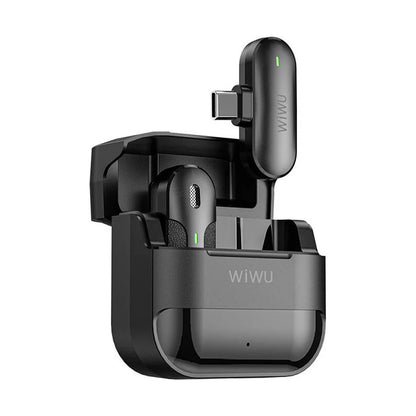 microphones WiWU USB-C + boîtier noir – micro sans fil portable Tunisie
